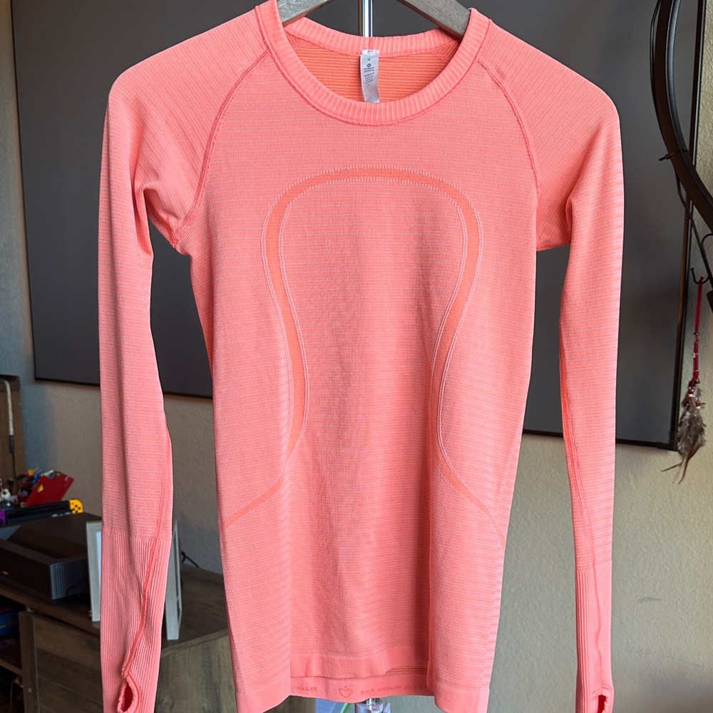 Lululemon swiftly light orange Long Sleeve